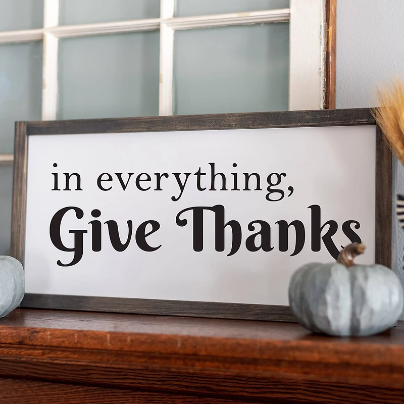 Leisure Arts® Vinyl Matte Black In Everything, Give Thanks Decal