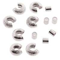 The Beadsmith® Basic Elements™ Silver-Plated Stardust Crimp Tubes & 4mm Covers