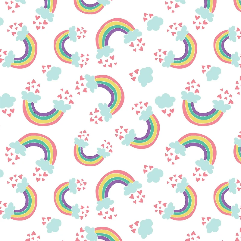 Eugene Textiles Rainbows & Hearts Flannel