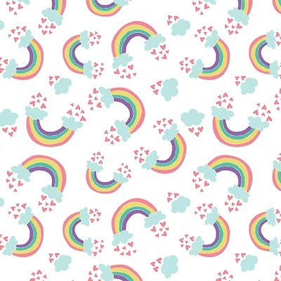 Eugene Textiles Rainbows & Hearts Flannel