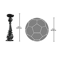 Design Toscano 14" Shadow of Darkness Skull & Bones Candlesticks Set