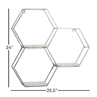 26" Silver Marble Contemporary Wall Shelf