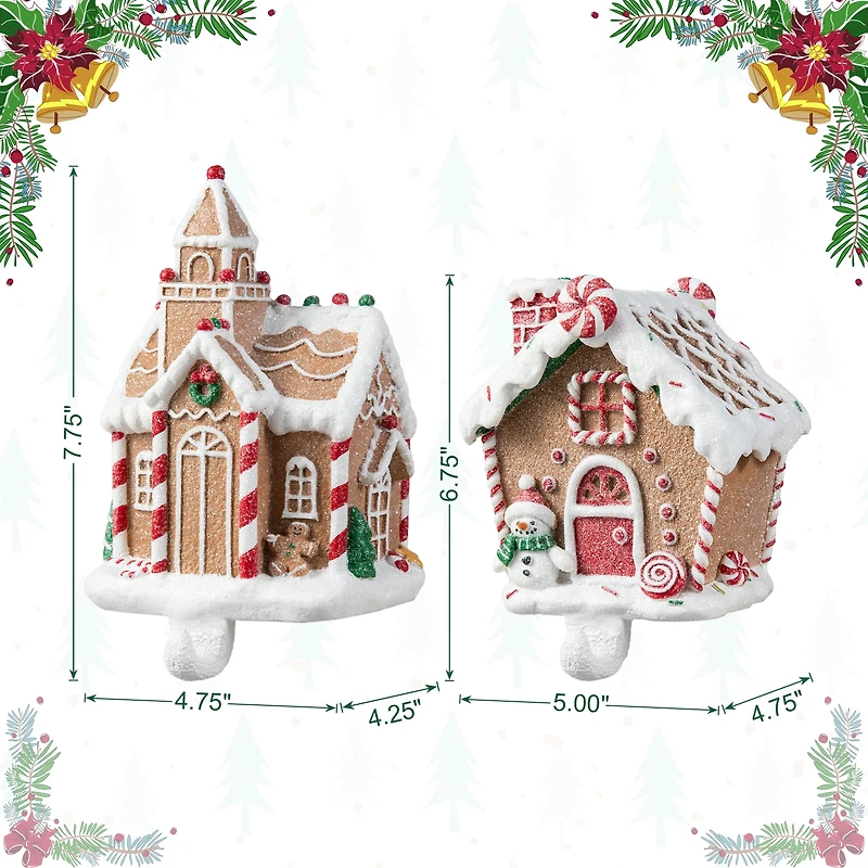 Glitzhome® Gingerbread House Stocking Holder Set