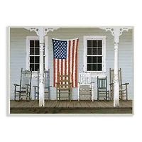 Stupell Industries Distressed Rocking Chair Porch Americana White Framed Wall Art