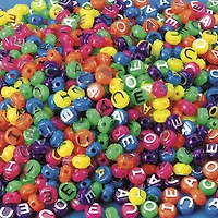 The Beadery® Neon Plastic Vowel Beads, 10mm