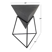 24" Metal Modern Accent Table