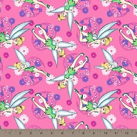 Disney® Tink Fashion Pink Tinkerbell Allover Cotton Fabric