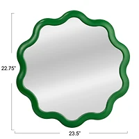 Hello Honey® 23.75" Green Scalloped Wavy Wall Mirror