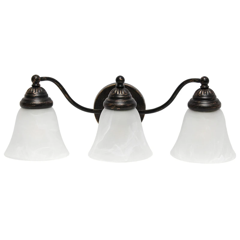 Lalia Home Essentix Oil Rubbed Bronze 3 Light Alabaster Vanity