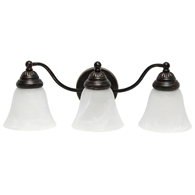 Lalia Home Essentix Oil Rubbed Bronze 3 Light Alabaster Vanity