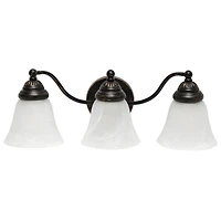 Lalia Home Essentix Oil Rubbed Bronze 3 Light Alabaster Vanity