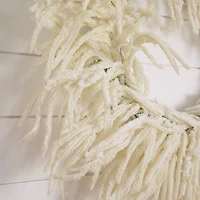 24in. Artificial Real Touch White Norfolk Island Pine Wreath with Natural Look