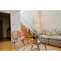 Hello Honey® Cream & Gray Fringe Kilim Pillow