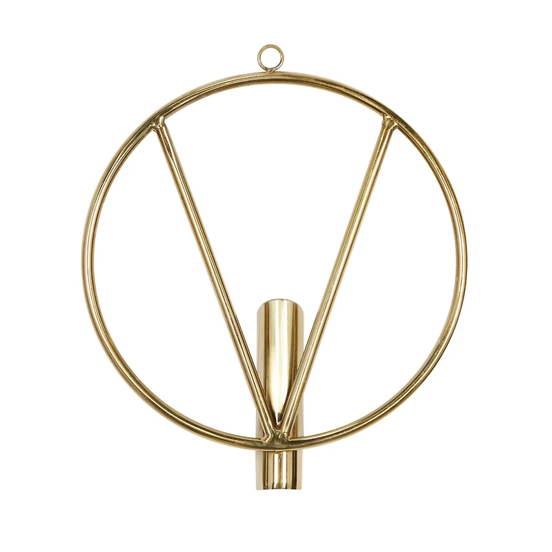 Set of 3 Gold Stainless Steel Modern Wall Sconce, 8" x 8"