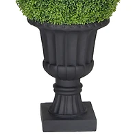 3ft. Single Ball Topiary Boxwood Artificial Tree in Decorative Urn