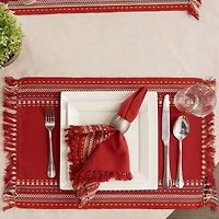 DII® Red Chipotle Stripe Fringed Cloth Dinner Napkins, 6ct.