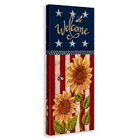 Stupell Industries Americana Welcome Country Sunflowers Canvas Wall Art