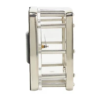 6" Silver Aluminum Geometric Dimensional Open Frame Clock