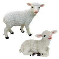 Design Toscano Yorkshire Lamb Garden Statues Sitting Lamb & Standing Lamb