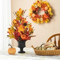 Glitzhome® 24" Fall Maple Leaf Urn Table Tree