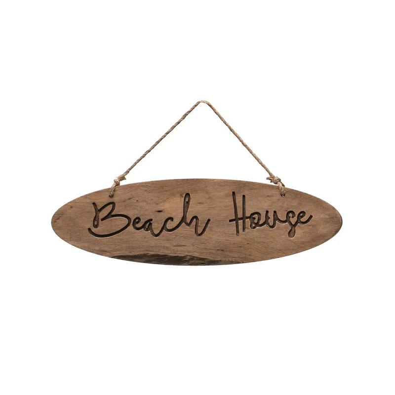 Hello Honey® "Beach House" Wood Wall Décor with Jute Hanger