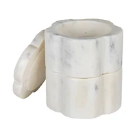 Hello Honey Elegant White Marble Pinch Pot with Lid