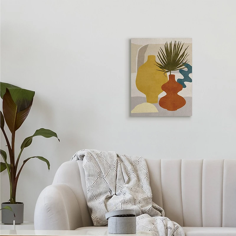 Stupell Industries Desert Summer Abstract Vases Yellow Orange Brown Canvas Wall Art