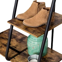 Honey Can Do 68" Freestanding Open Closet Wardrobe with Wood Shelf & Black Metal Frame