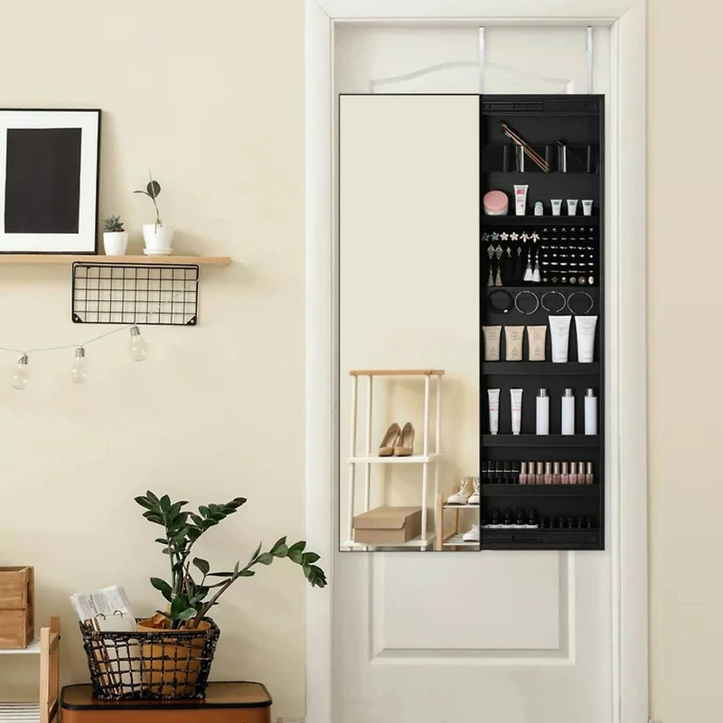 NEX™ Wall-Mounted Sliding Door Full Mirror Jewelry Armoire