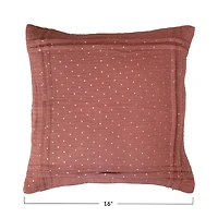 Hello Honey® Rose with Gold Foil Dots Double Cloth Pleated Cotton Pillow