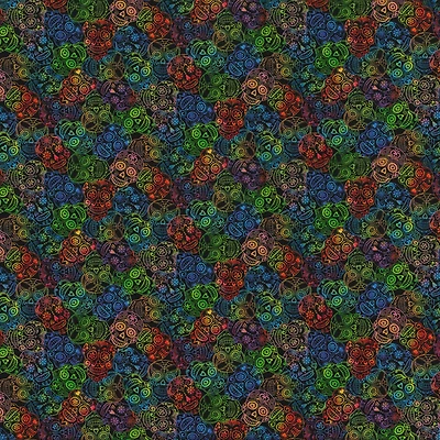 Fabric Traditions Rainbow Sugar Skulls Cotton Fabric