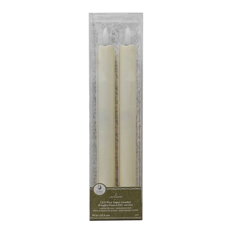 10" Flickering LED Wax Taper Candles