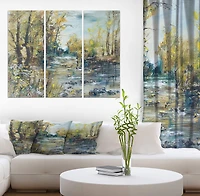 Designart - Rocky River in the Forest