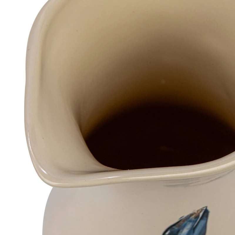 Hello Honey® 2qt. White & Blue Lobster Print Stoneware Pitcher
