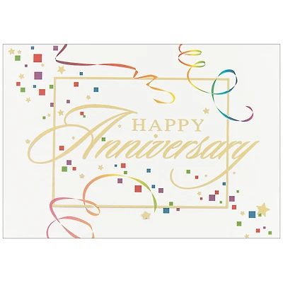 JAM Paper Colorful Squares Blank Anniversary Card Set