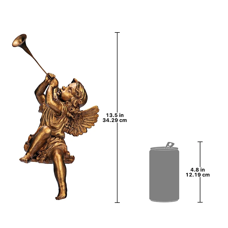 Design Toscano 13.5" Trumpeting Angels of St. Peters Square Girl Statue