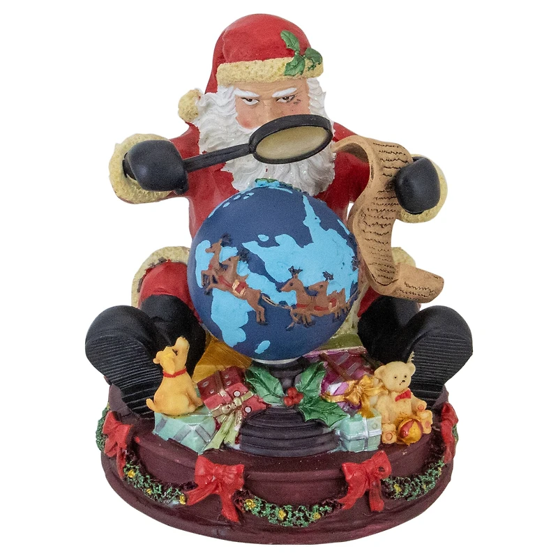 6" Musical Santa Claus Checking His List Christmas Figure