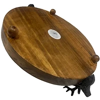 15" Round Wood Tray with Reindeer Handles by Ashland®