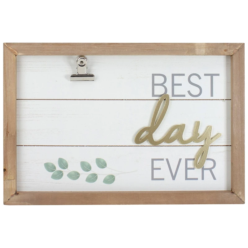 Framed Best Day Ever with Photo Clip Décor