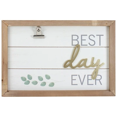 Framed Best Day Ever with Photo Clip Décor