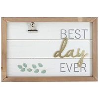 Framed Best Day Ever with Photo Clip Décor