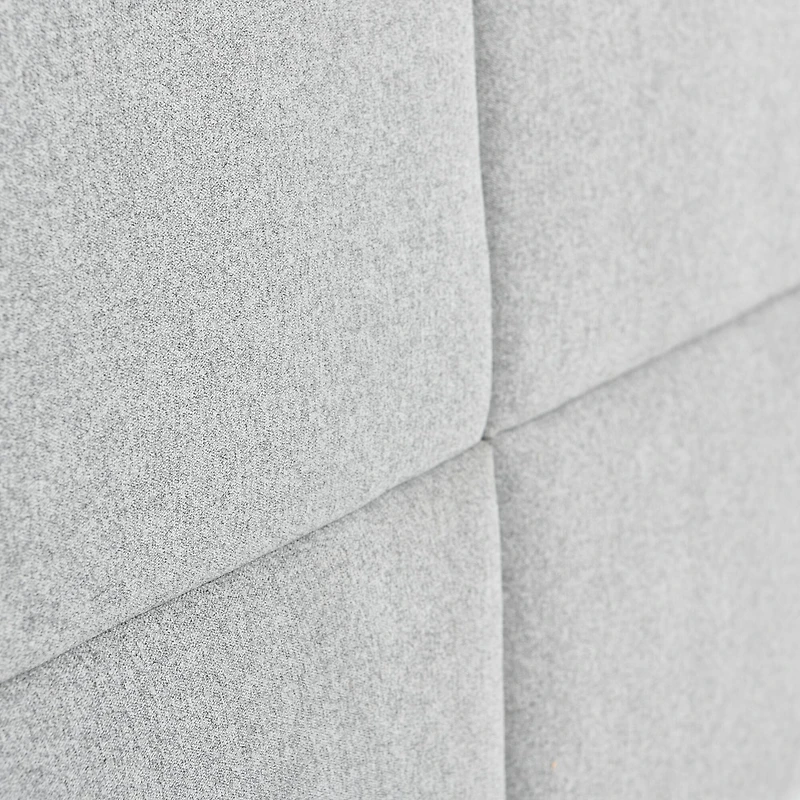 Hello Honey® NoSom Gray Sound Reducing 4-Panel Linen Blend Upholstered Headboard, King