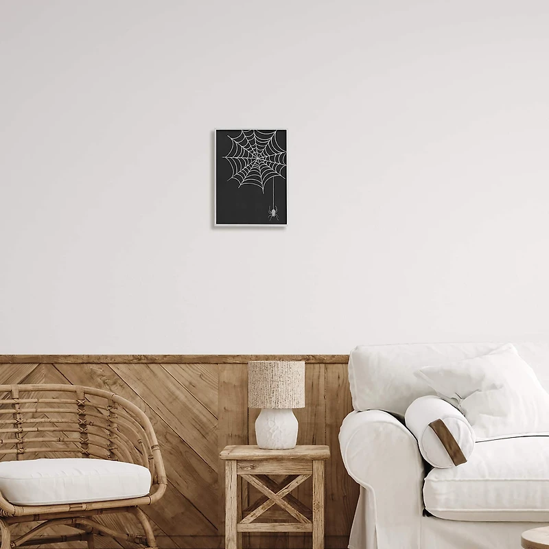 Stupell Industries Dangling Spider Web Insect Framed Giclee Art