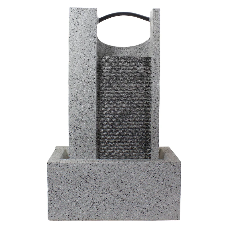 23" Gray Modern Style Rainfall Outdoor Water Fountain