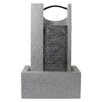 23" Gray Modern Style Rainfall Outdoor Water Fountain