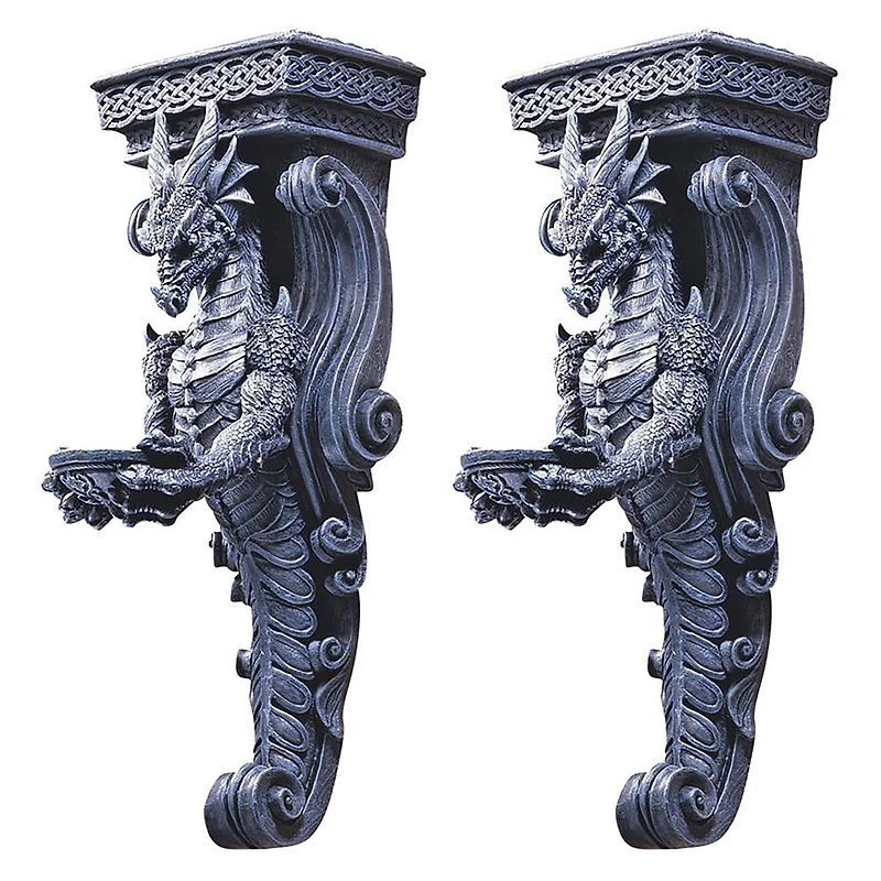 Design Toscano Dragons of Darkmoor Castle Wall Caryatids Set