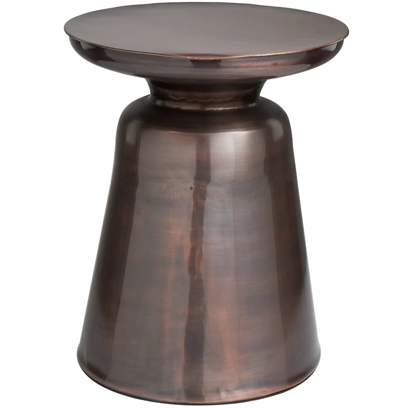 19" Copper Metal Accent Table with Bell Shaped Base