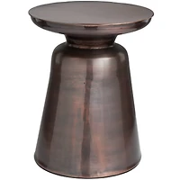 19" Copper Metal Accent Table with Bell Shaped Base 