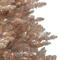 6.5ft. Pre-Lit Rose Gold Spruce Artificial Christmas Tree, Clear Lights