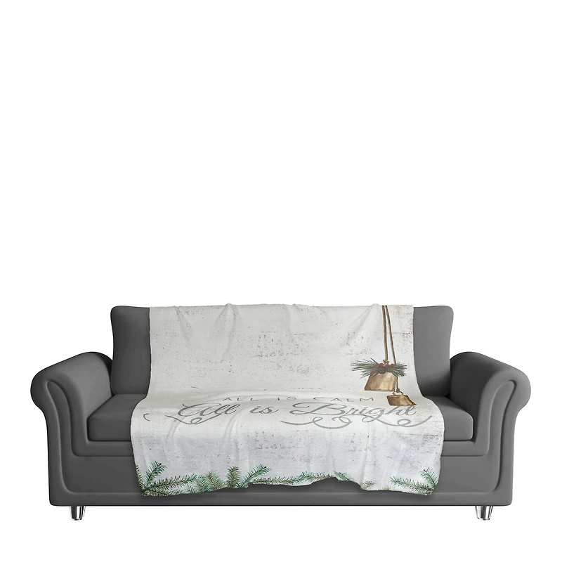 All is Calm All is Bright 50" x 60" Sherpa Fleece Blanket